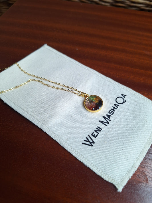 Gold Mini Duara Rainbow Necklace