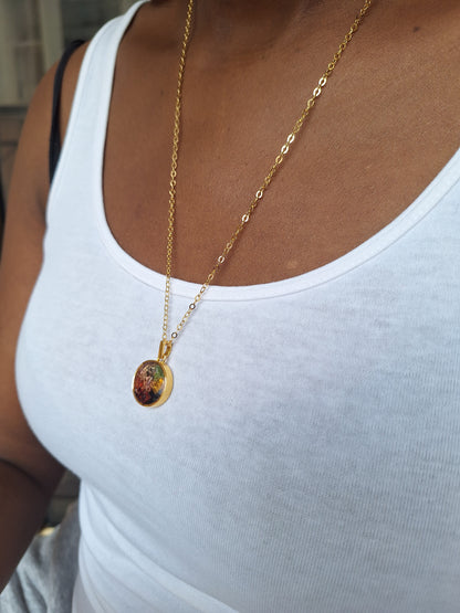 Gold Mini Duara Rainbow Necklace