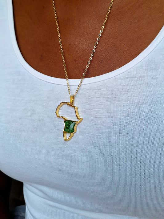 Gold Tsavorite Afrika Necklace