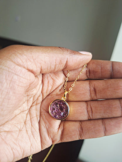 Gold Mini Duara Amethyst Necklace