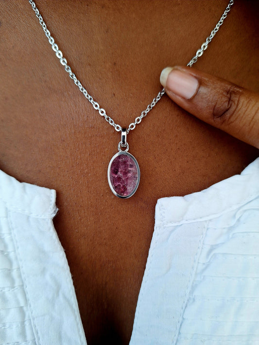 Silver Rhodolite Binti Necklace