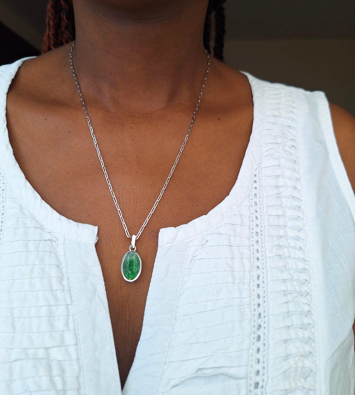 Silver Tsavorite Binti Necklace