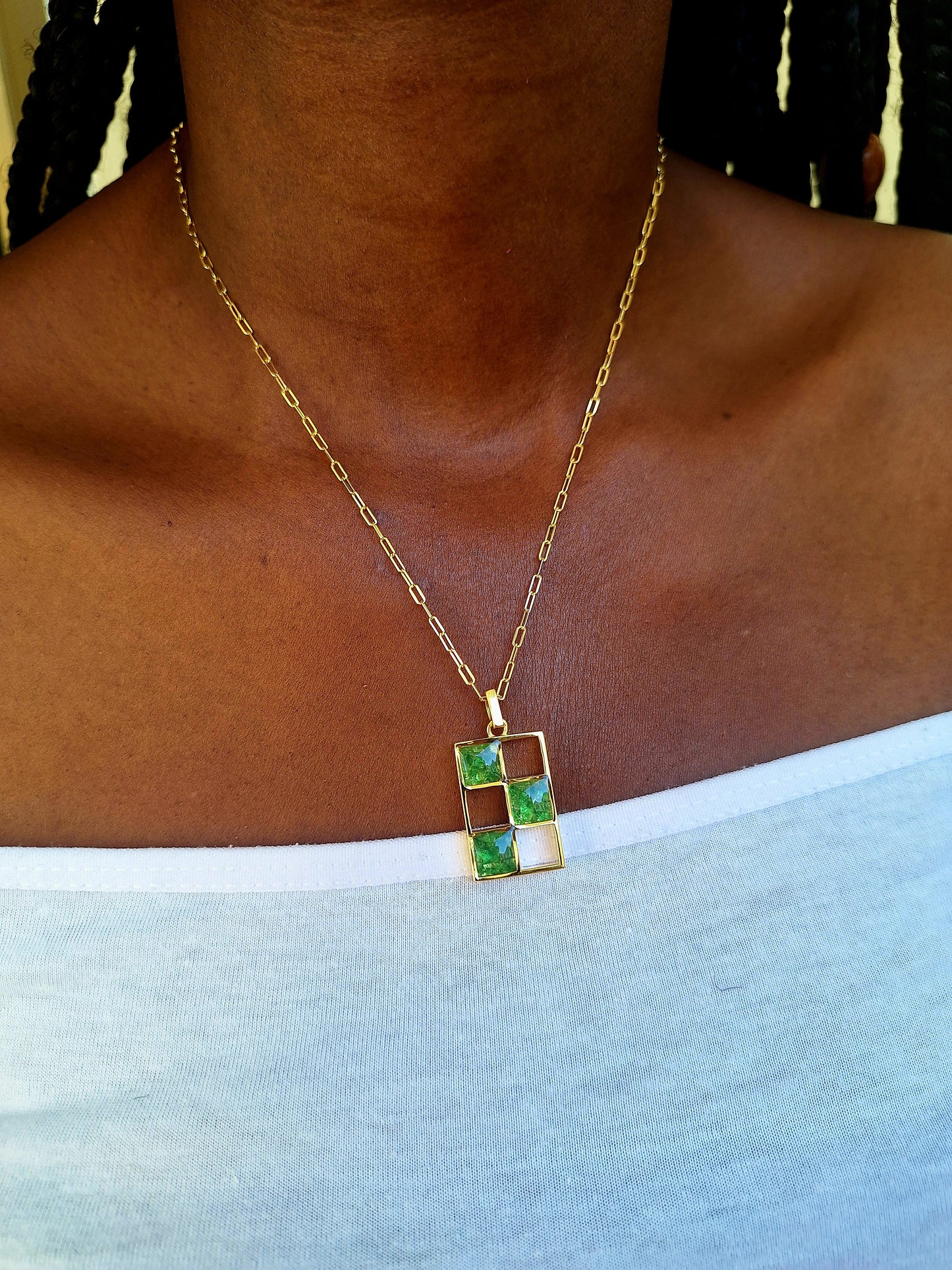 Gold Tsavorite Bao Necklace