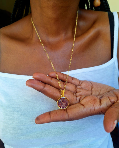 Gold Mini Duara Amethyst Necklace