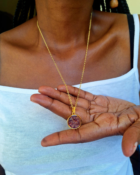 Gold Mini Duara Amethyst Necklace