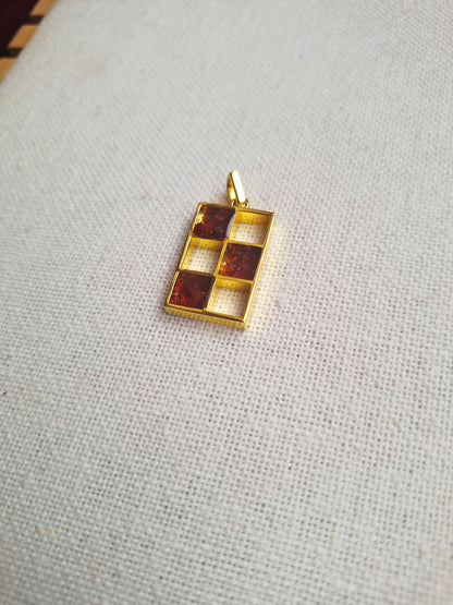 Gold Red Garnet Bao Pendant