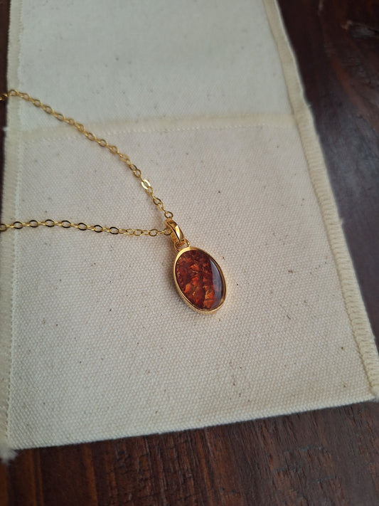 Gold Red Garnet Binti Necklace