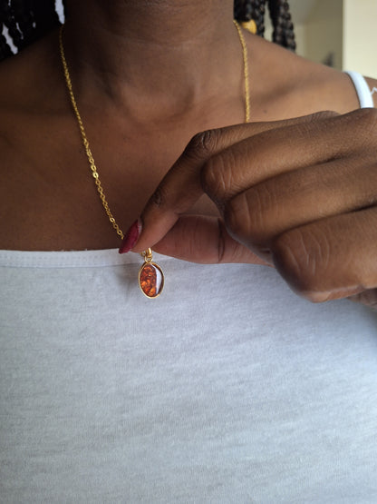 Gold Red Garnet Binti Necklace