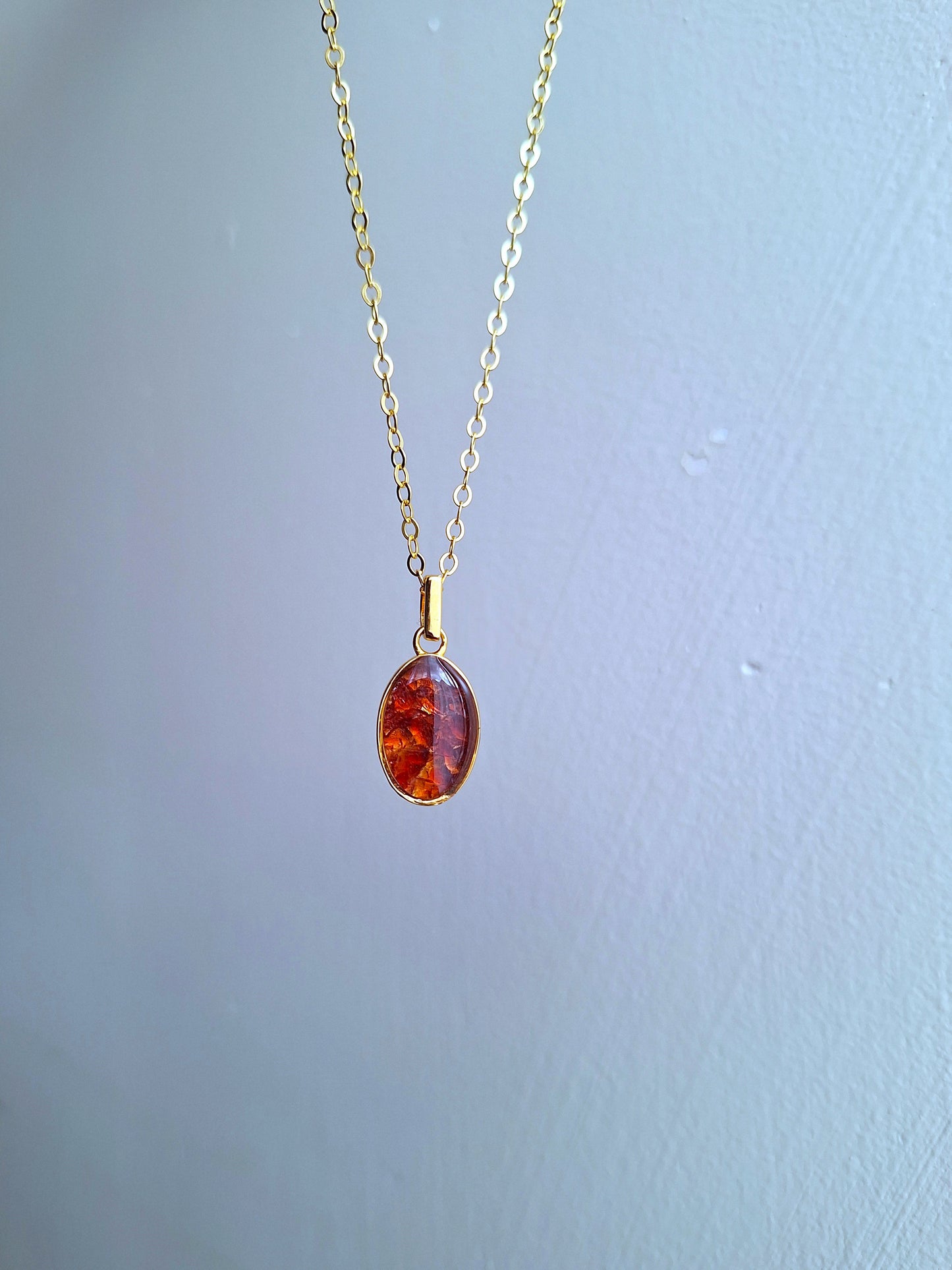 Gold Red Garnet Binti Necklace