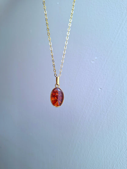 Gold Red Garnet Binti Necklace