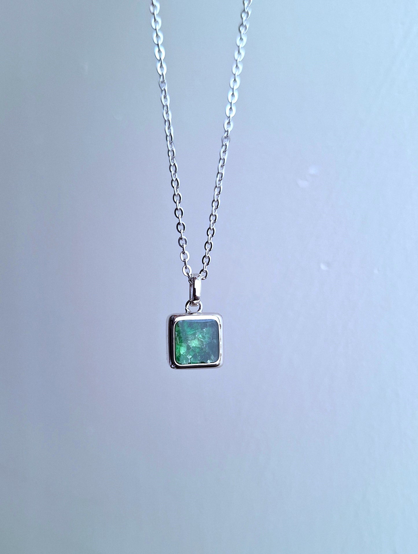 Silver Ajabu Tsavorite & Rhodolite Necklace