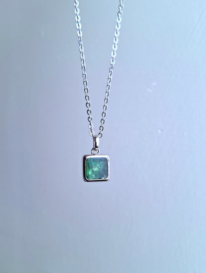 Silver Ajabu Tsavorite & Rhodolite Necklace