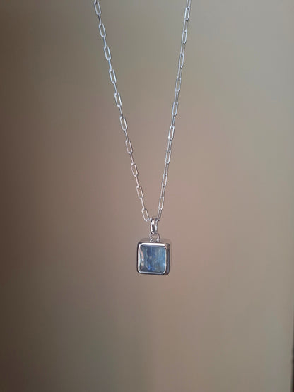 Silver Ajabu Kyanite & Spessartine Necklace