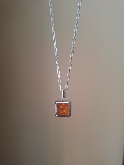 Silver Ajabu Kyanite & Spessartine Necklace