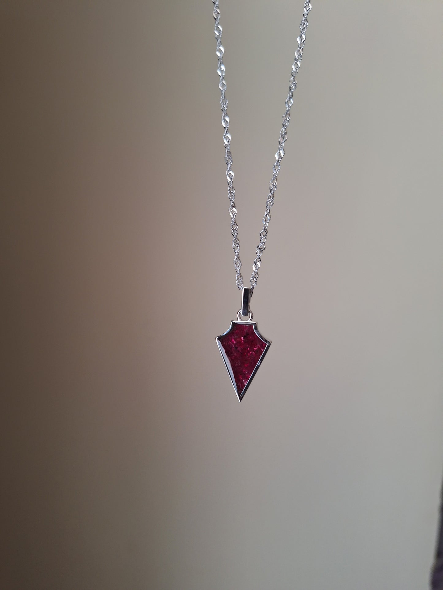 Silver Ngao Ruby Necklace