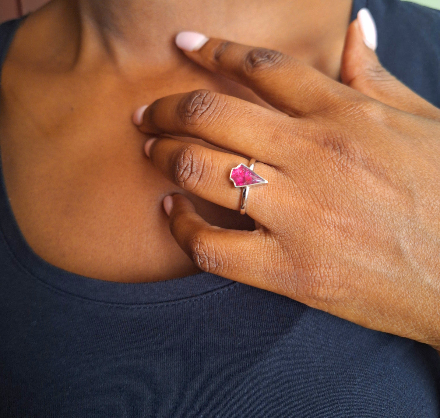 Silver Ngao Ruby Ring
