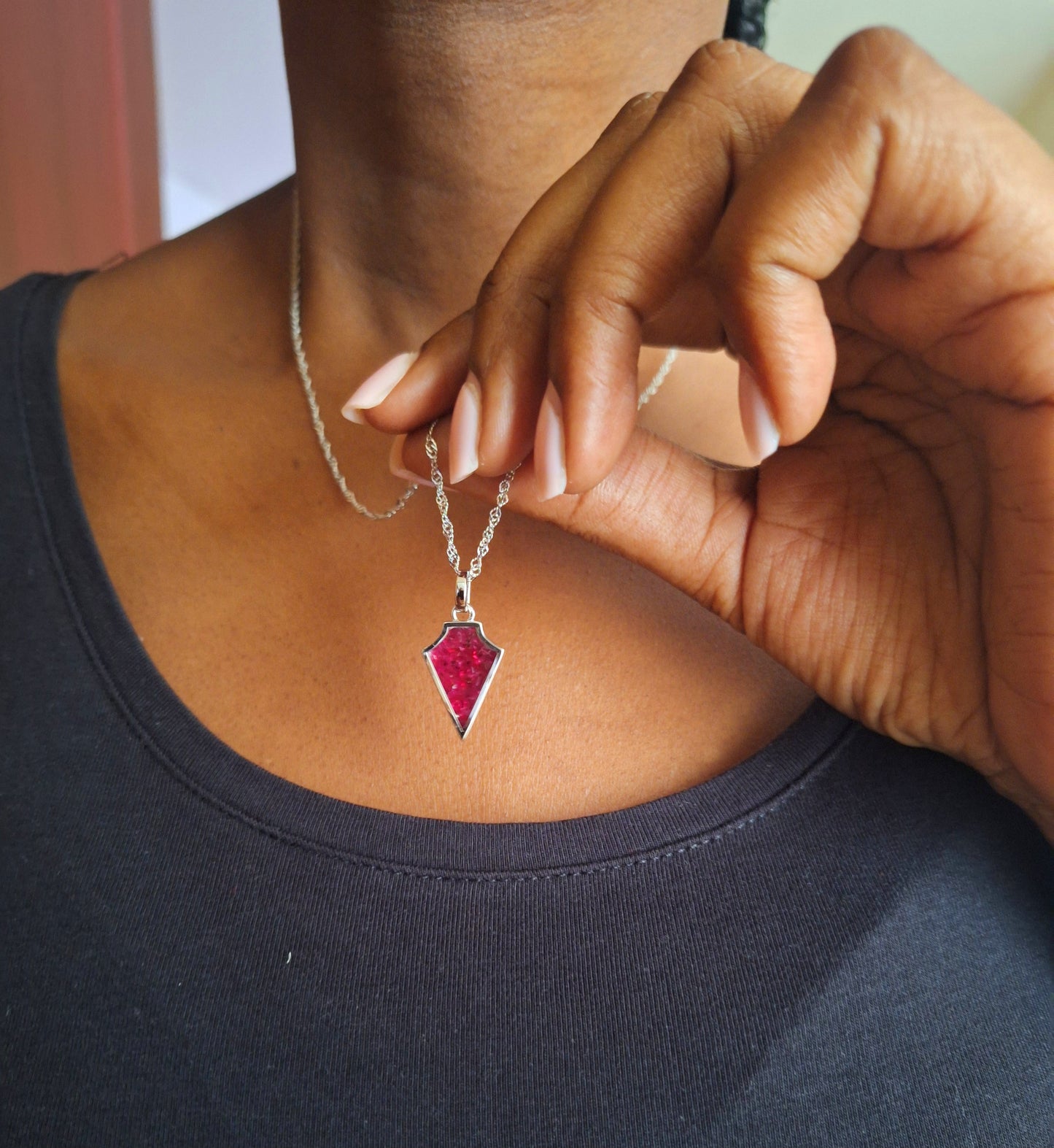 Silver Ngao Ruby Necklace
