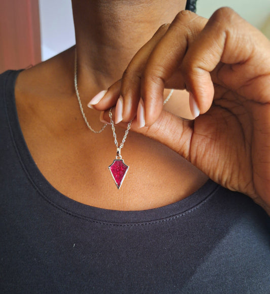 Silver Ngao Ruby Necklace