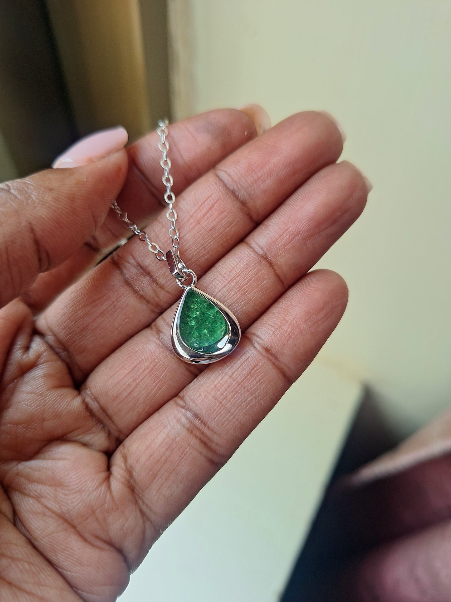 Silver Mao Tsavorite Necklace