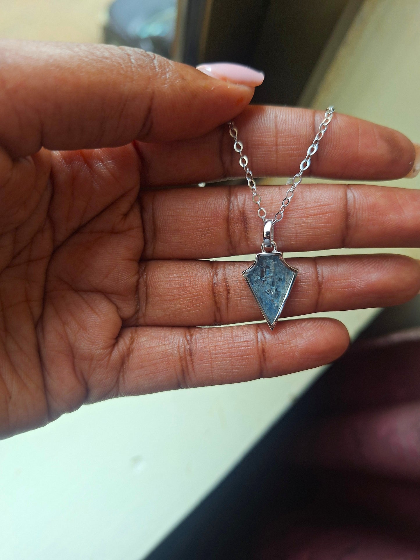 Silver Ngao Kyanite Necklace