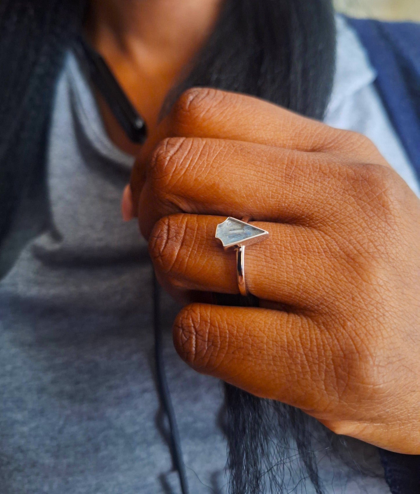 Silver Ngao Kyanite Ring