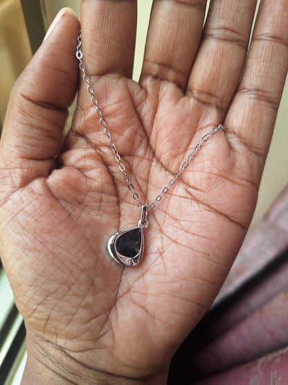 Silver Mao Black Tourmaline Necklace