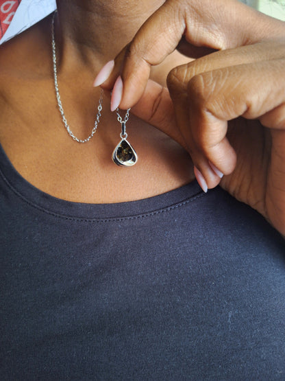 Silver Mao Black Tourmaline Necklace