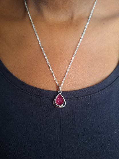 Silver Mao Ruby Necklace