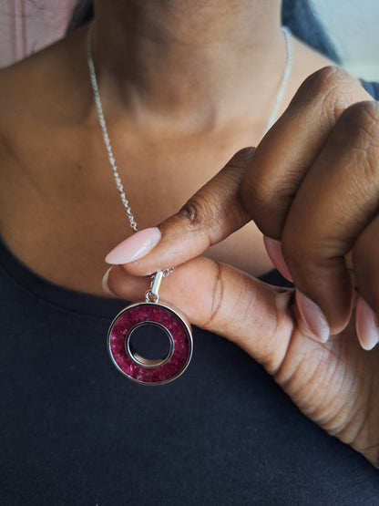 Silver Ruby Malkia Necklace