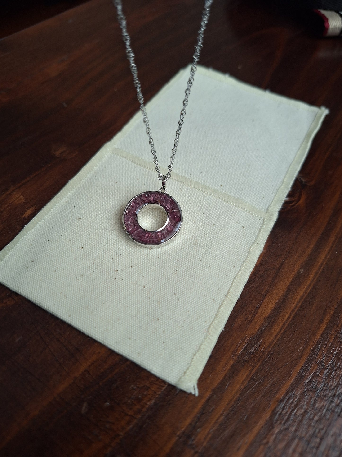 Silver Rhodolite Malkia Necklace