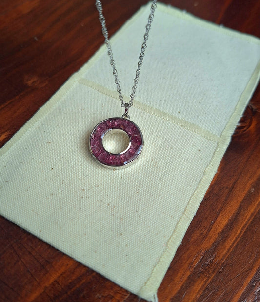 Silver Rhodolite Malkia Necklace