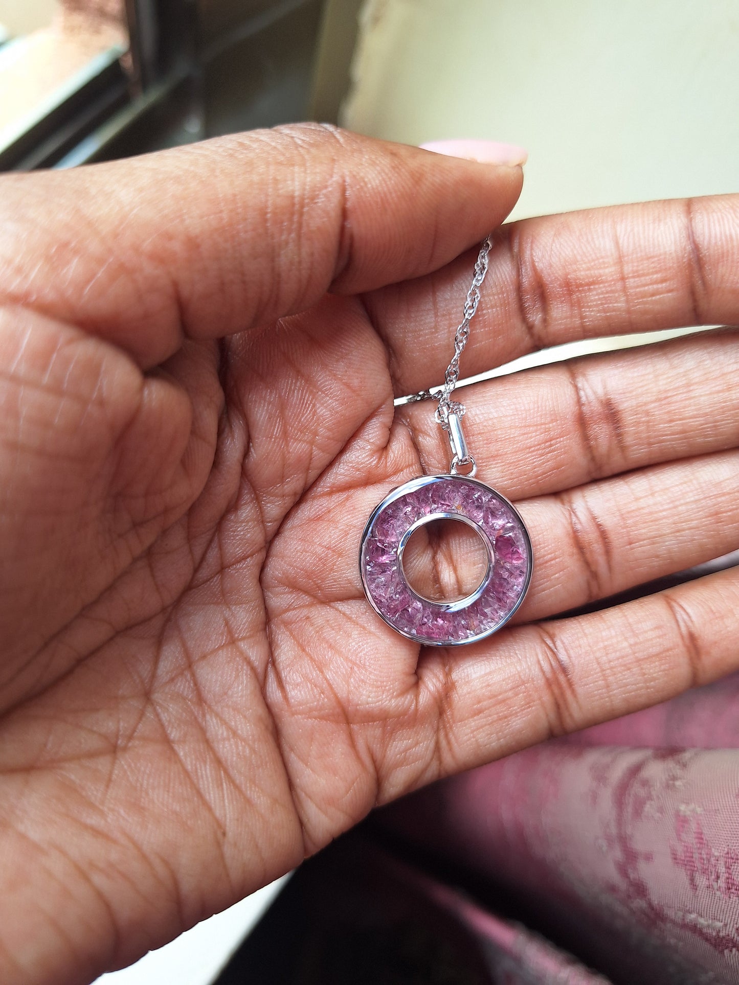 Silver Rhodolite Malkia Necklace