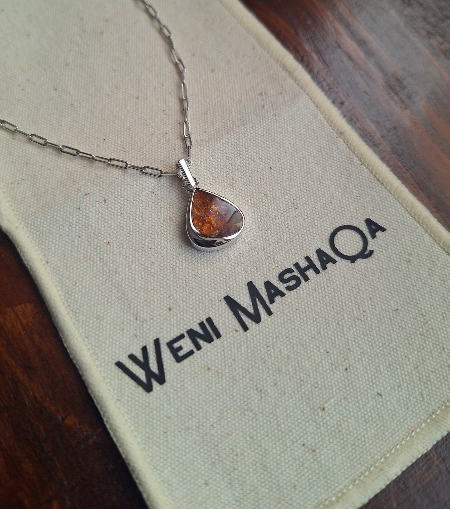 Silver Mao Spessartine Necklace