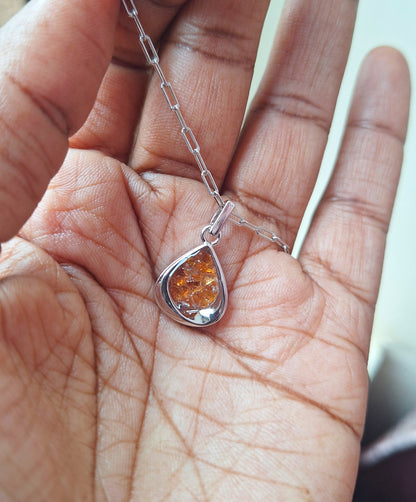 Silver Mao Spessartine Necklace