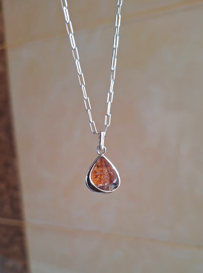 Silver Mao Spessartine Necklace