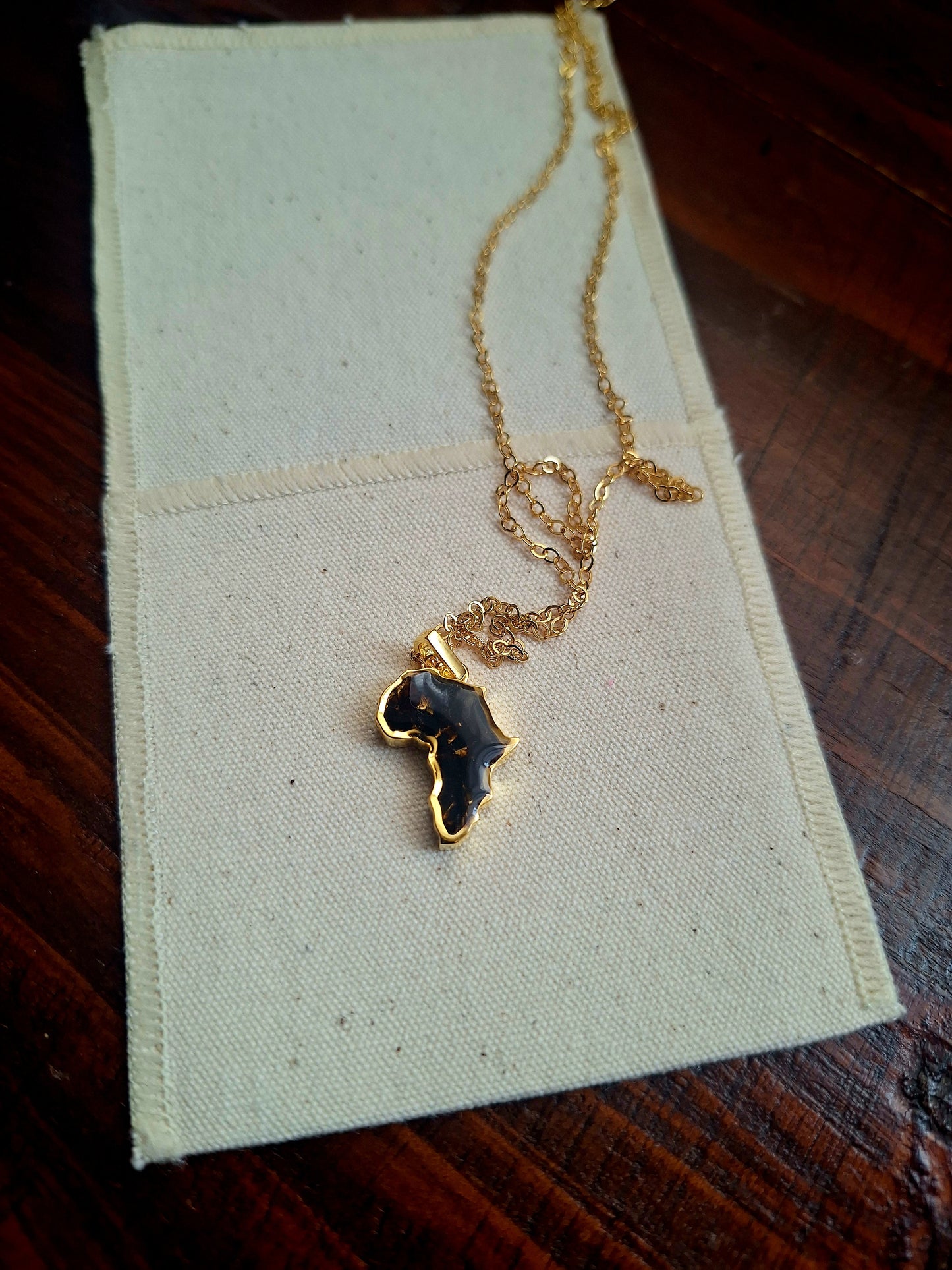Gold Black Tourmaline Mini Afrika Necklace
