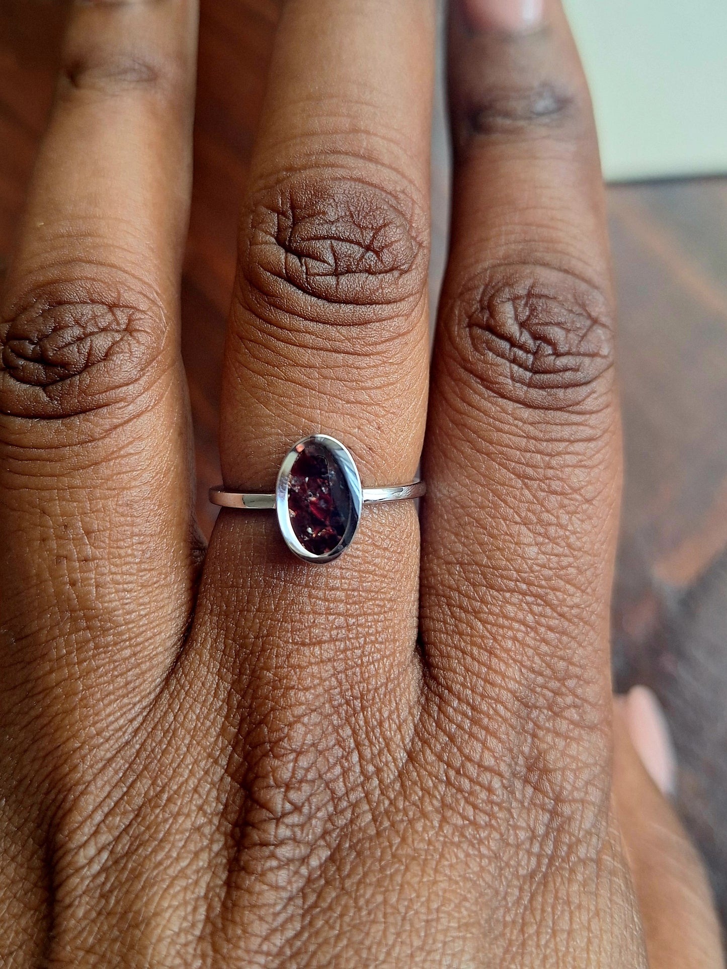Silver Pyrope Binti Ring