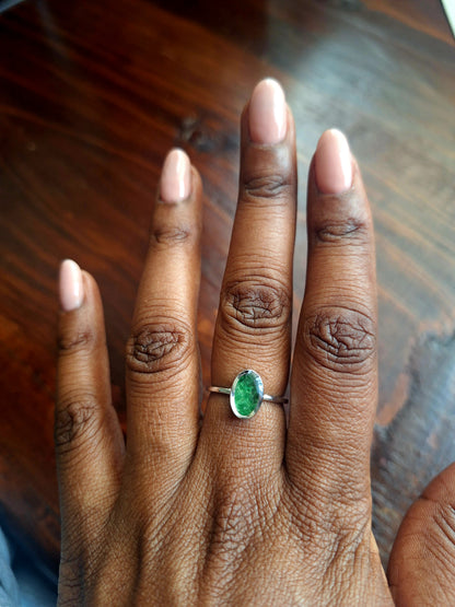 Silver Tsavorite Binti Ring