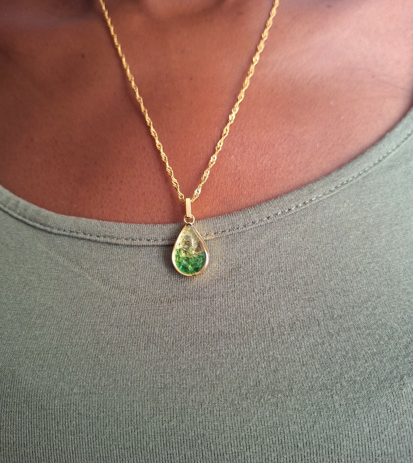 Gold Tsavorite Ombre Chozi Necklace