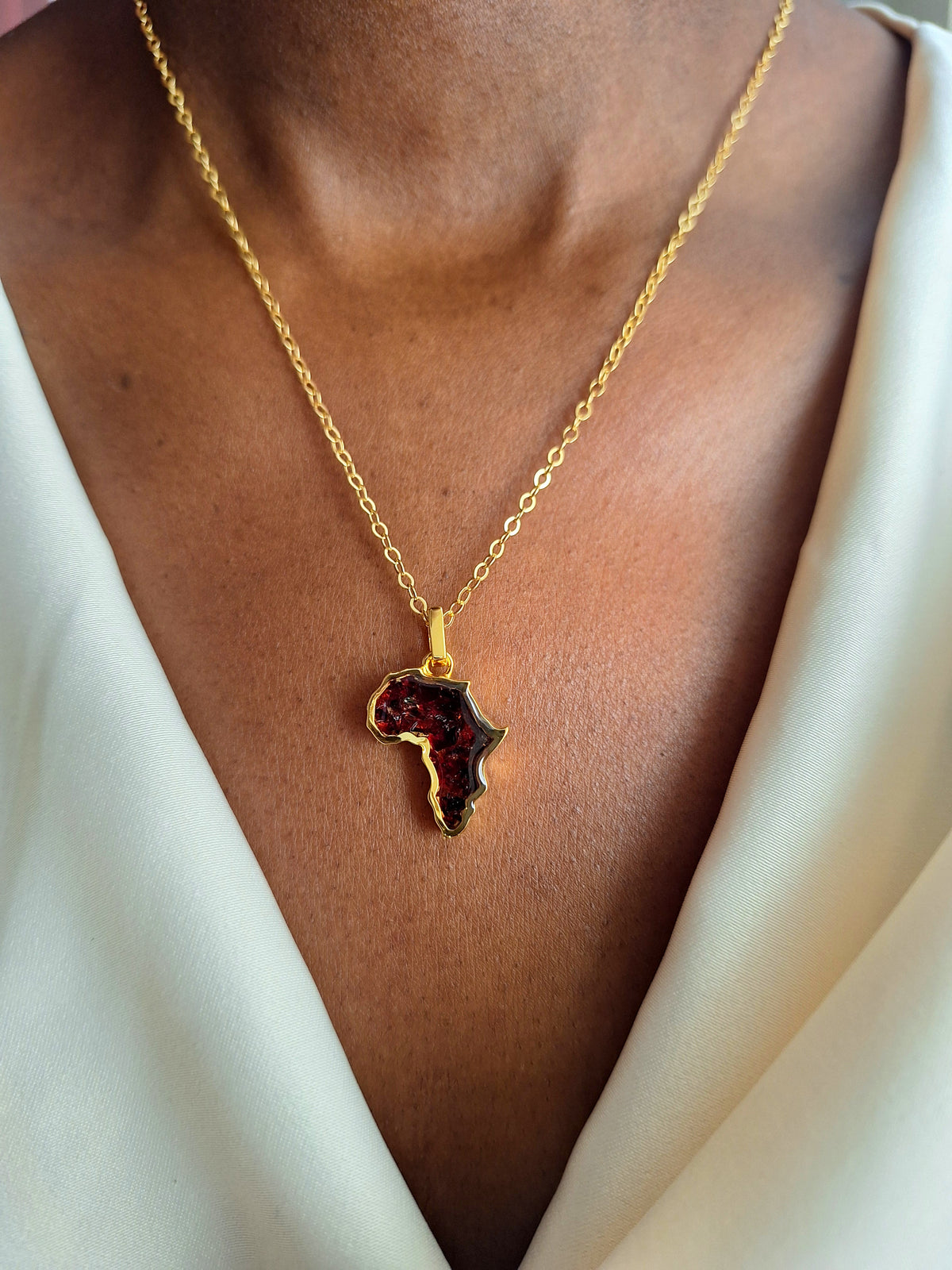 Gold Pyrope Mini Afrika Necklace