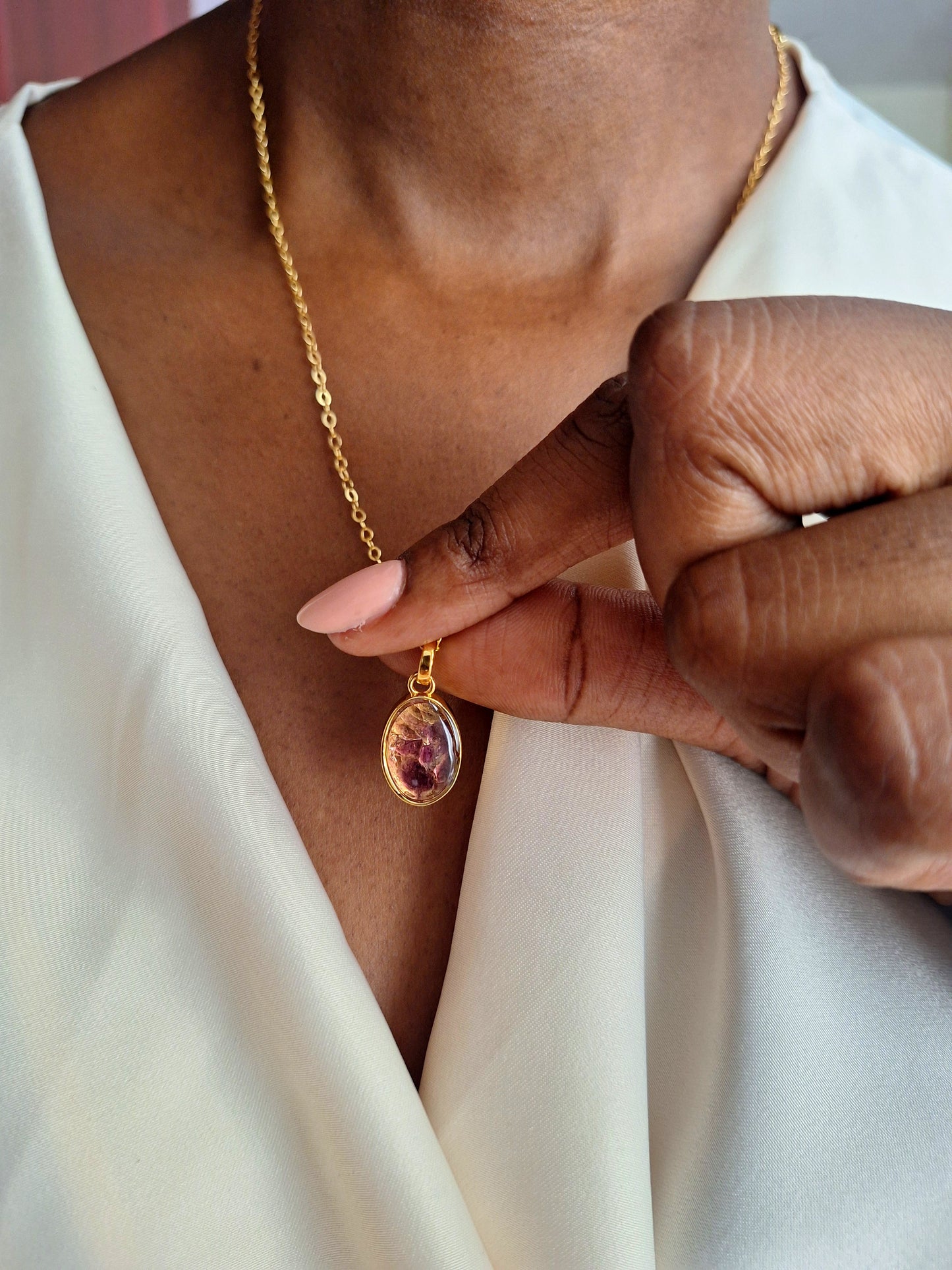 Gold Amethyst Ombre Binti Necklace
