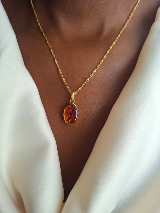 Gold Red Garnet Binti Necklace