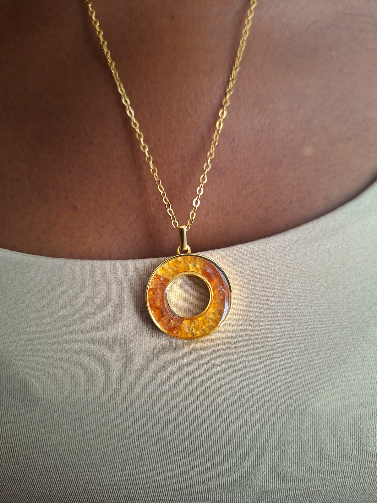 Gold Fire Malkia Necklace