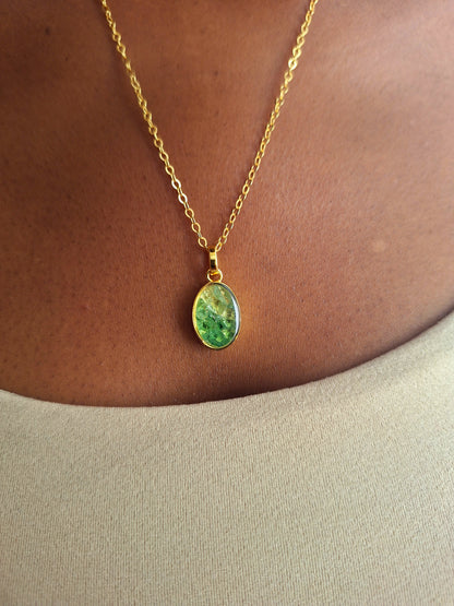 Gold Binti Tsavorite Ombre Necklace