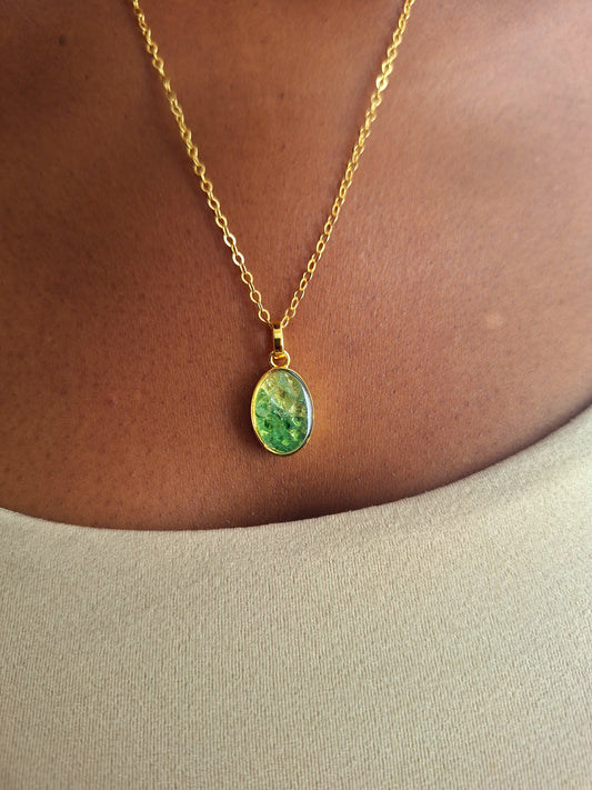 Gold Binti Tsavorite Ombre Necklace
