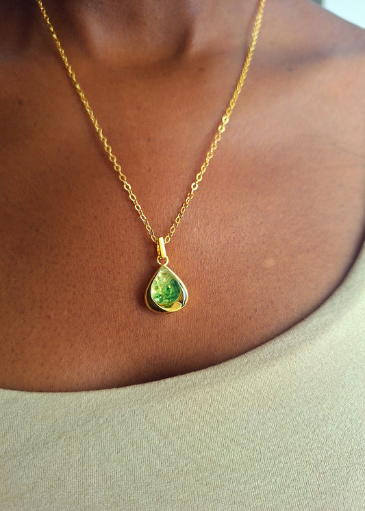 Gold Tsavorite Ombre Mao Necklace