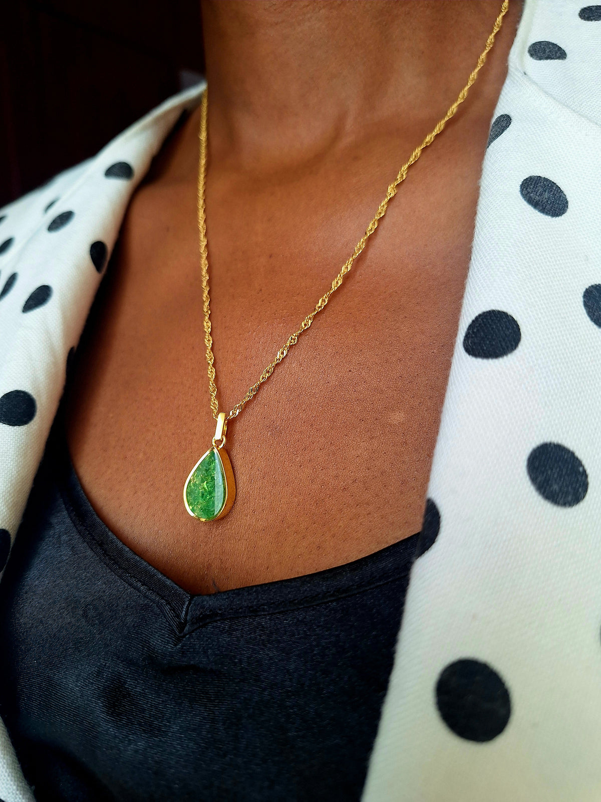 Gold Tsavorite Chozi Necklace