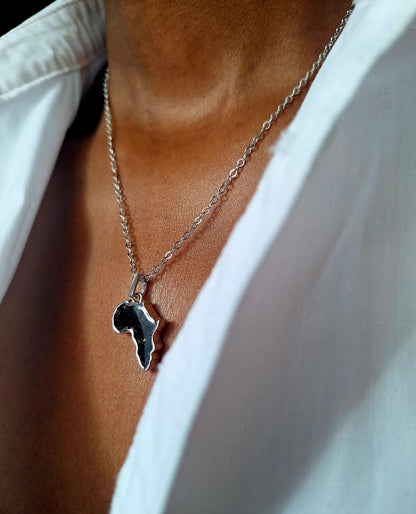 Silver Black Tourmaline Mini Afrika Necklace