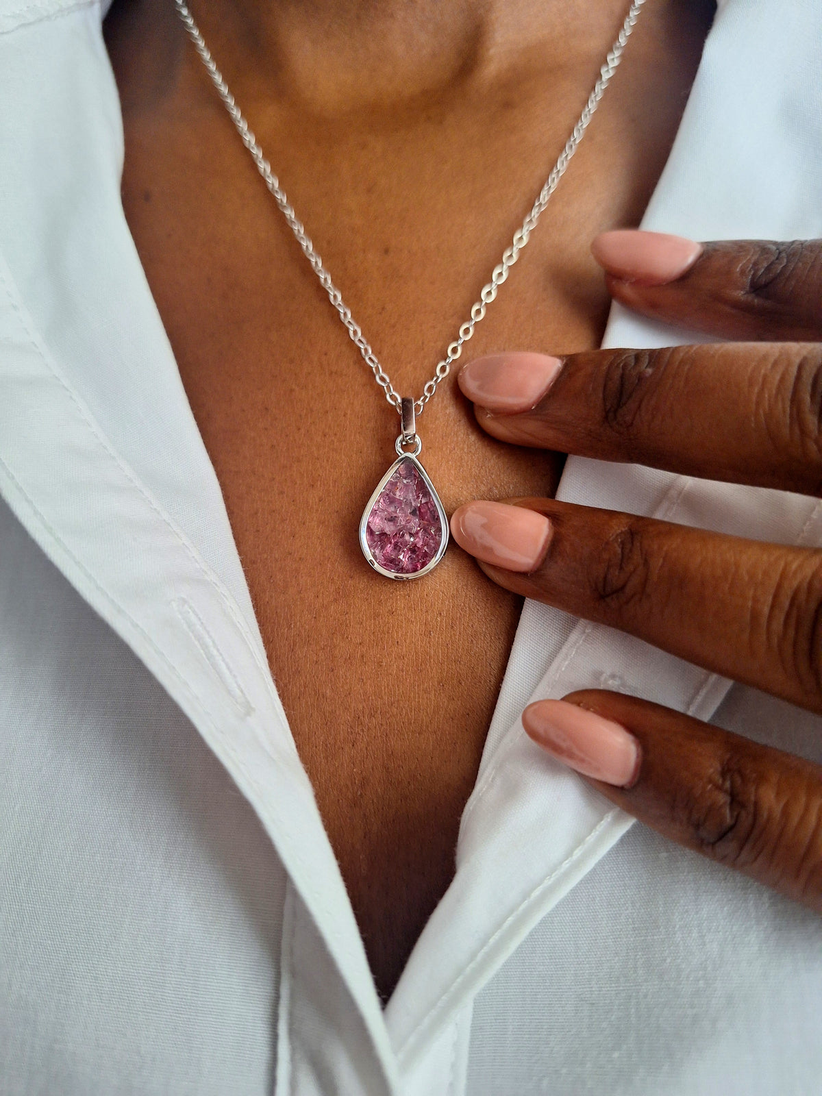 Silver Rhodolite Chozi Necklace