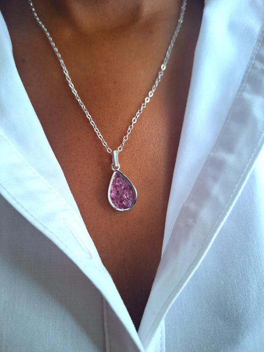 Silver Rhodolite Chozi Necklace